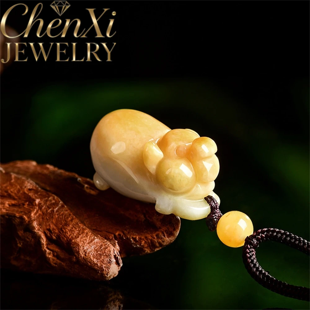 

Natural Burmese A-Grade Jadeite Zodiac Pig Pendant Luxury Quality Fashion Fine Jewelry Exquisite Elegant Amulets And Mascots