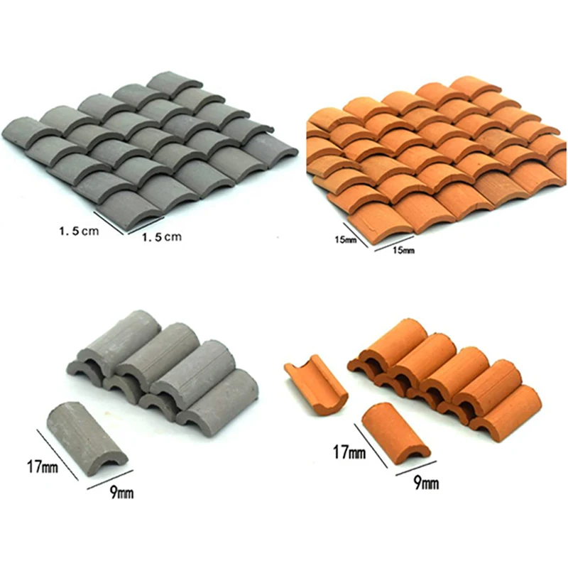 60 Pieces Mini  Roof Tiles For Landscaping Miniature  Roof Tiles Small  Roof Tiles For Dollhouse Parts,1/16 Scale