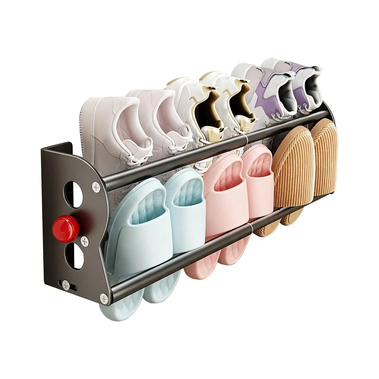 Double Layer Magnetic Shoe Rack Expandable Slippers Organizer Door Hangers for Home Apartment Entryway Hallway Garage Mudroom