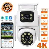Outdoor Wireless Security IP Camera 4K 8MP HD Dual Lens External Wifi PTZ Camera Auto Tracking Street Surveillance Camera iCsee