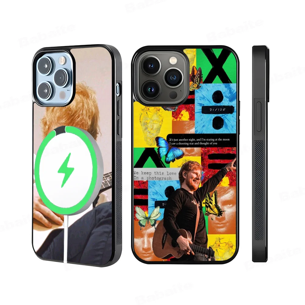 E-Ed Sheeran UK Singer Phone Case Magesafe Magnetic Wireless Charge Case For iPhone 16 11 12 13 14 15 Pro Max Plus Mini