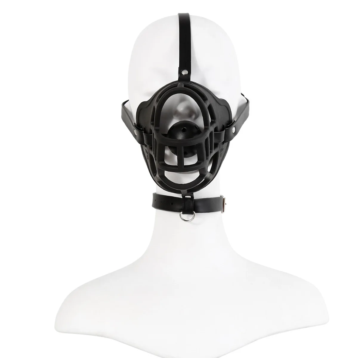 Half Face Slave Mask with Gag Ball Muzzle BDSM Bondage Restraint Fetish Mouth Gag Hood Sex Toys for Couples Adult Games Pet Play