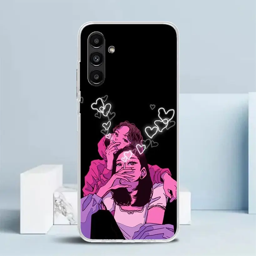 Lovelorn Smoking Girl Sad Phone Case For Samsung Galaxy A15 A14 A13 A12 A55 A54 A53 A52 A35 A34 A33 A32 A25 A24 A23 A22 A04S A03