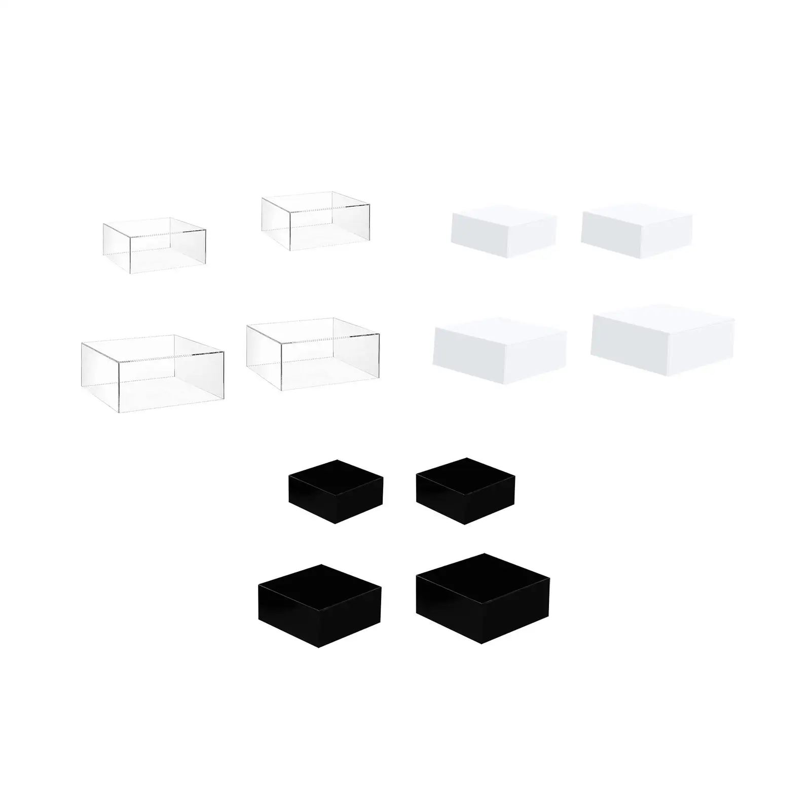 

4x Buffet Riser Cube Display Nesting Riser Stackable Acrylic Cake Display Riser for Art Exhibitions Buffet Dessert Stores