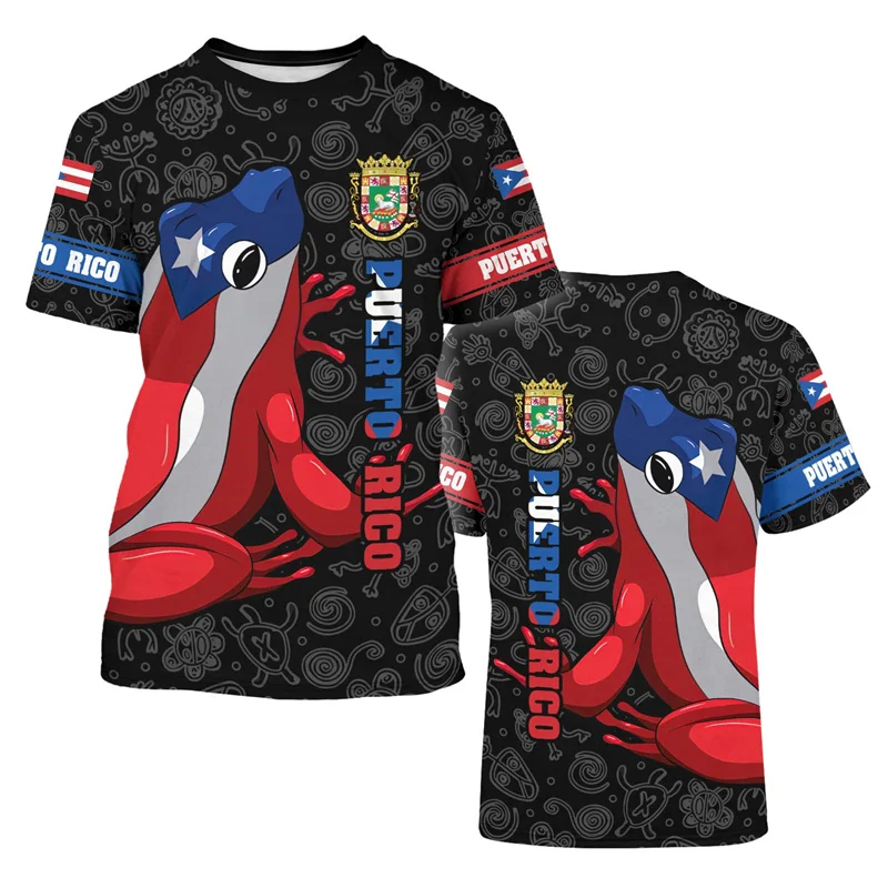 

2025 New Puerto Rico Flag Graphic T Shirts Harajuku Fashion National Emblem T-Shirt Casual Unisex Tshirt Male Streetwear Tee Top