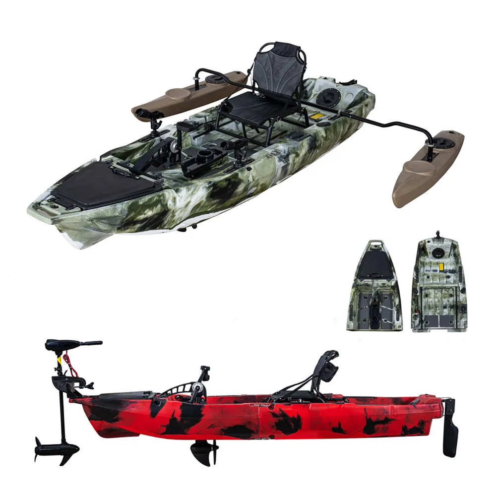 

Motor Power Foot Propeller Pedal Driven 1 Person 2 Sections Detachable Lightweight Plastic Fishing Kayak Side Float Chair