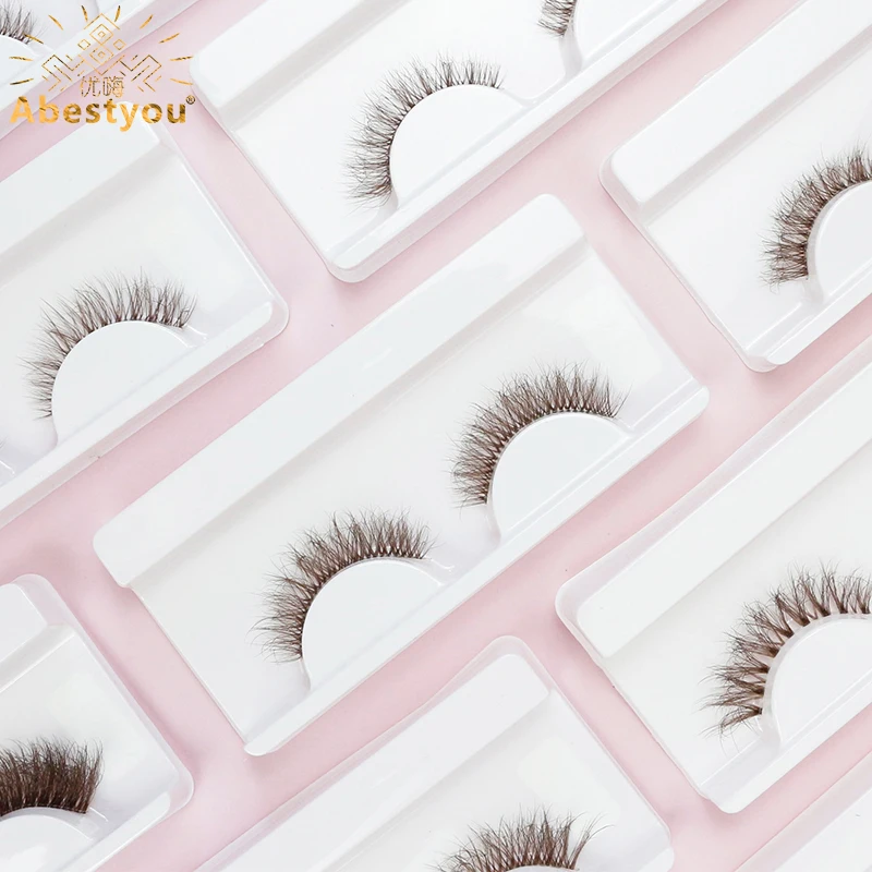 Abestyou New 10-15mm 1pair 5d Fluffy Mink Colorful Eyelashes Costume Fancy Ball Dramatic Unique Dark Brown Coloured False Lashes