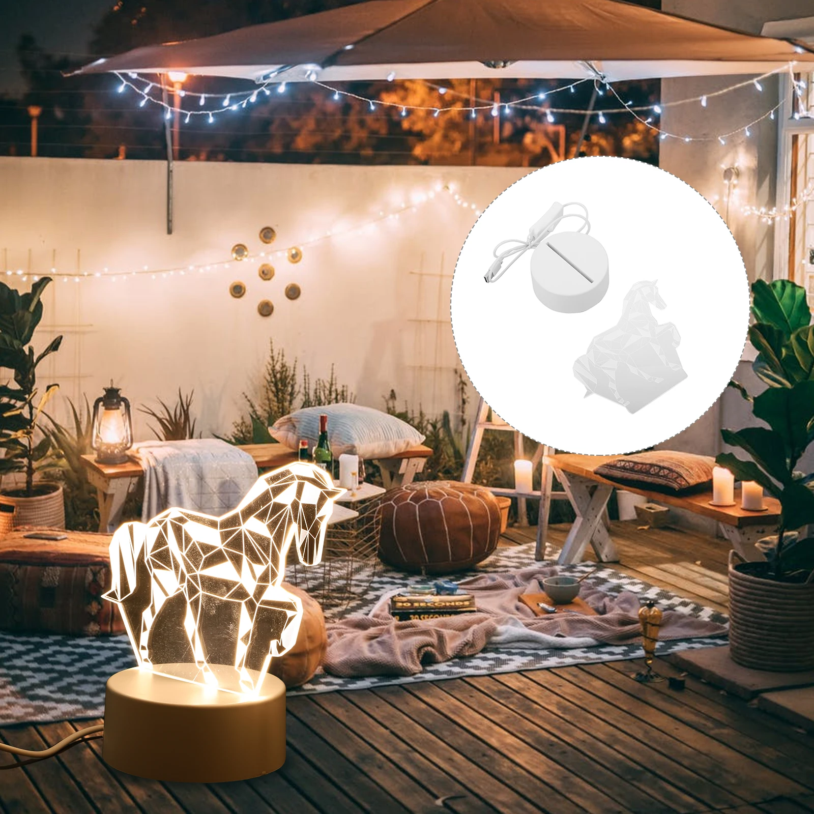 

3D Desk Lamp LED Night Light Animal Shape USB Powered Bedroom Lighting Visual Effect Warm Comfortable Small Night Lamp