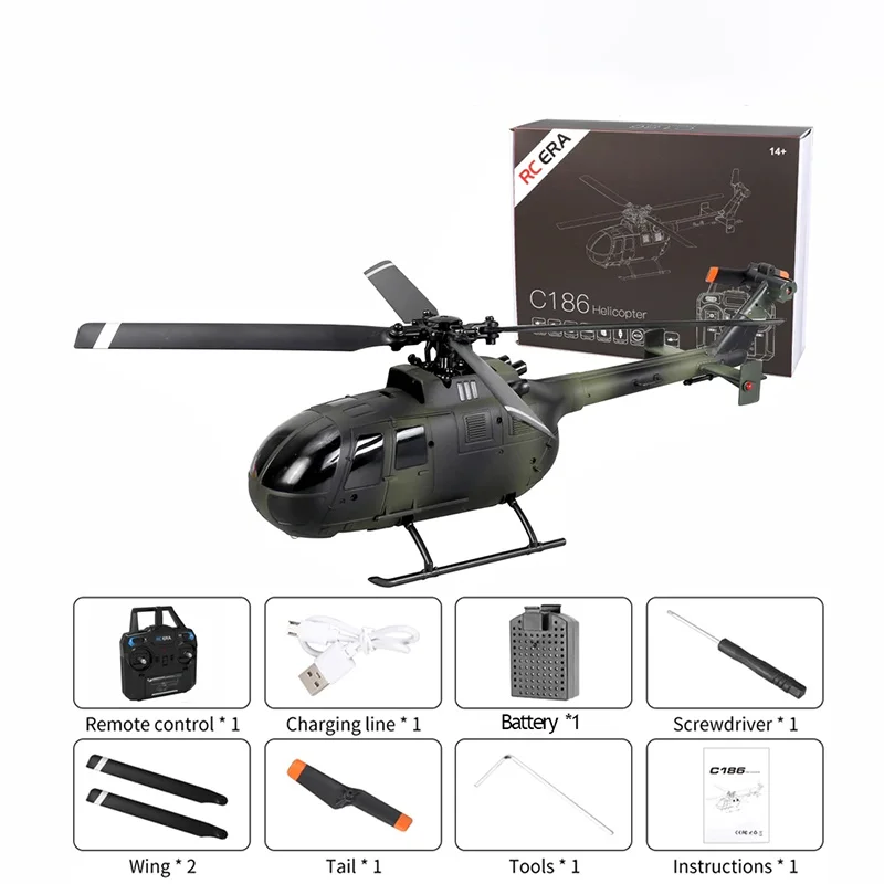 Helicóptero de controle remoto aeronave de controle remoto bo105 elefante helicóptero c186 modelo drone simulação brinquedo de longa vida