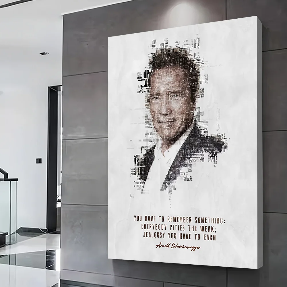 Arnold Schwarzenegger Quote Poster Customizable Printed Canvas Painting Wall Art Gift for Modern Living Room Paintings Wand Deko