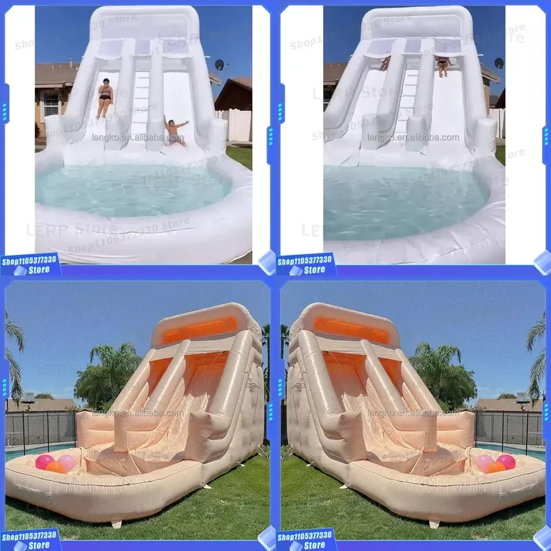 White Bounce House Kids Inflatable Bouncy Slide Party Water Slide for Sale