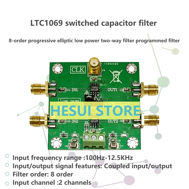 LTC1069 Low-pass Filter 8-order progressive elliptic low-power two-channel filter