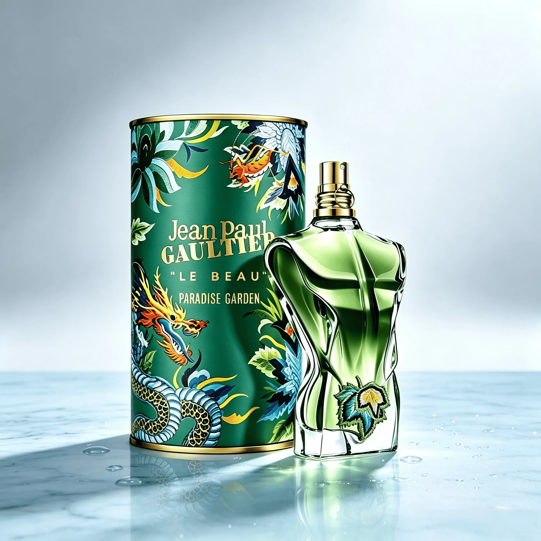 Jean Paul Gaultier Le Beau Paradise Garden Eau De Parfum & Jean Paul Gaultier Le Beau Le Parfum Langanhaltender Frischer Holziger Aquatischer Duft mit Kokoswasser, Grüner Feige und Sandelholz Designer-Duftspray – Detail 1