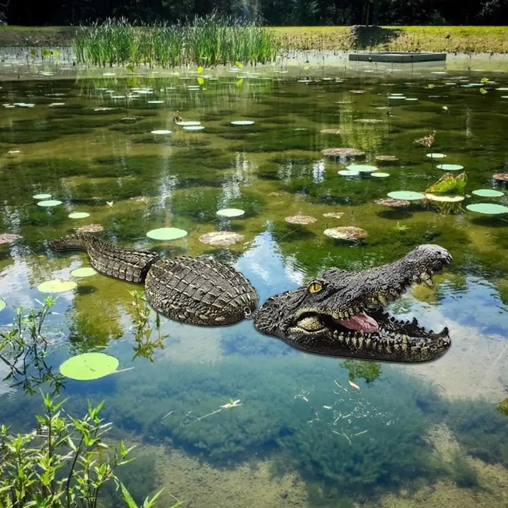 Floating Crocodile Decoration Pond Resin Simulation Statue Garden Figurine Garden Ornament Ponds Lakes Decoration