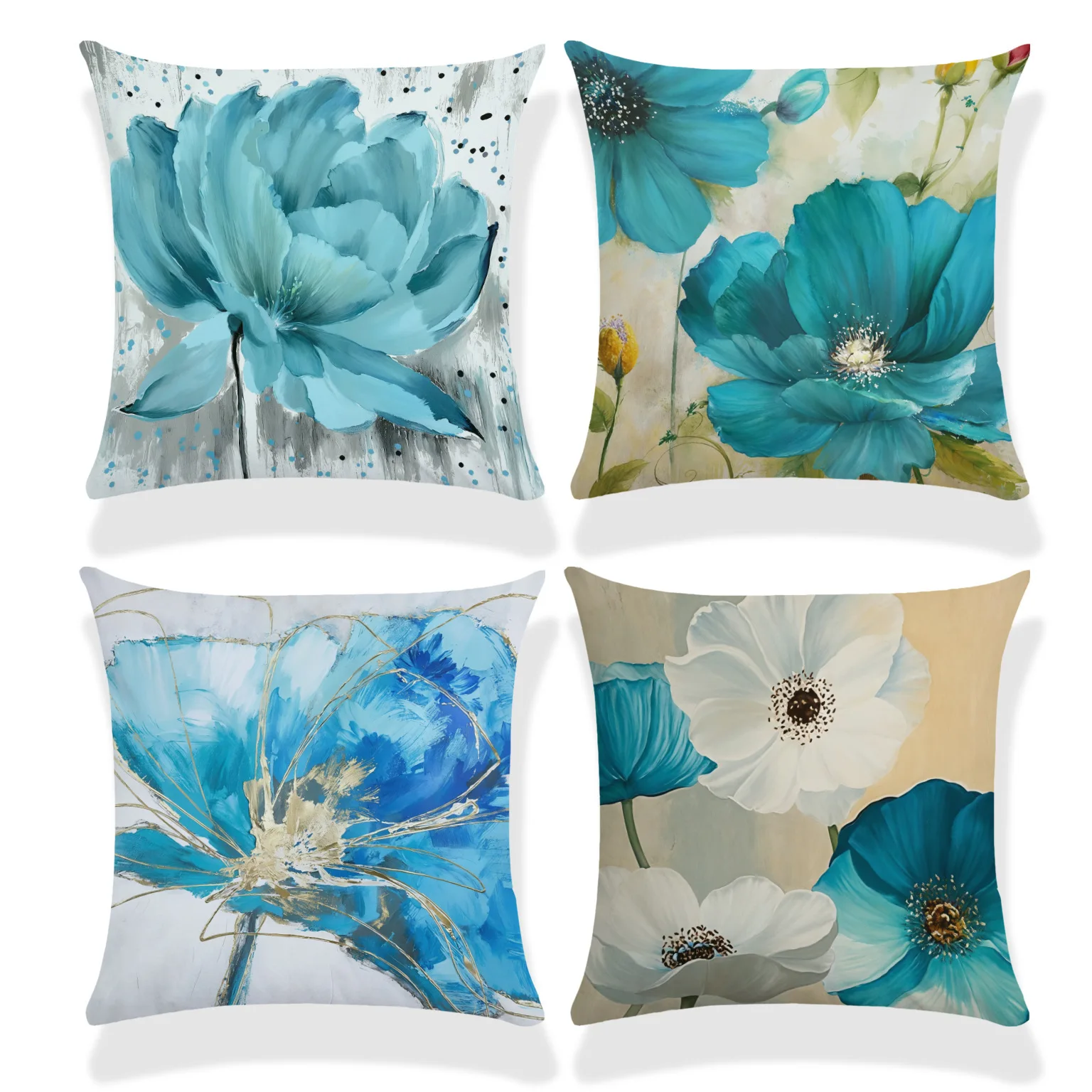 Retro Floral Collection throw pillow covers with digital printing of short plush fabric Car-shaped sofa cushion Home decor