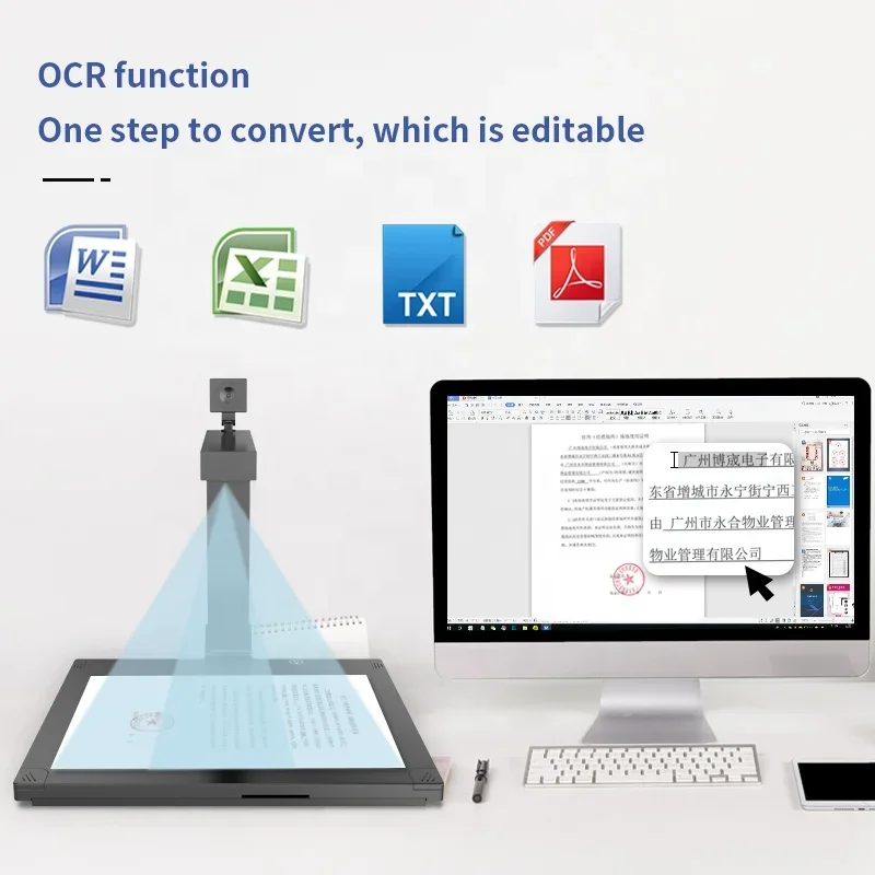 2026 High Speed Auto Focus A4 Dual 13MP 5MP Adjustable Ocr Portable Book Document Camera Scanner For Teacher