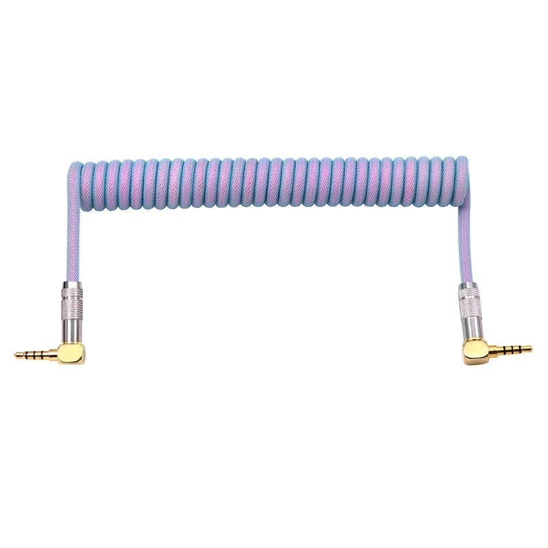 

Angitu Angle TRRS Sofle Keyboard Coiled Handmake DIY Split Data Cables Dopamine Mechanical Keyboard Sofle Data Cable