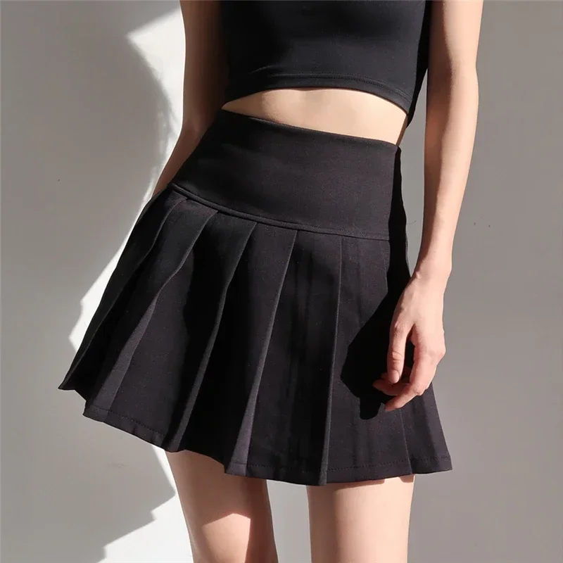 Mini Skirts Womens 2024 Summer Japanese School Pleated Skirts High Waist Kawaii Cute Skirt Uniform Harajuku