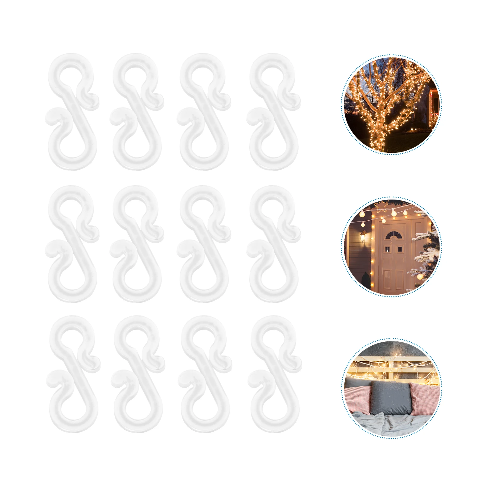 

48 Pcs Christmas Light Clip Outdoor outside Decorations Hooks for Festoon Lights