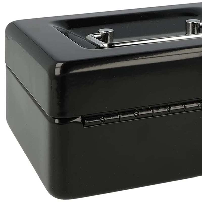Locking Metal Cash Box With Removable Coin Tray And Key Lock 150X120x8mm