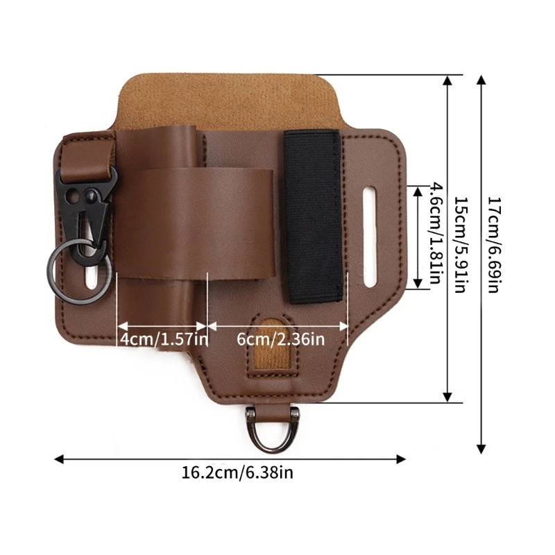 Multitool Sheath Pocket Organizers With Holder Tactically Tool Holsters Leather Belt Sheath Hanging Waist Belt 69HD