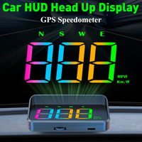 Car HUD Head Up Display Plug & Play Digital GPS Speedometer Universal Windshield Projection HUD Speedometer for All Cars