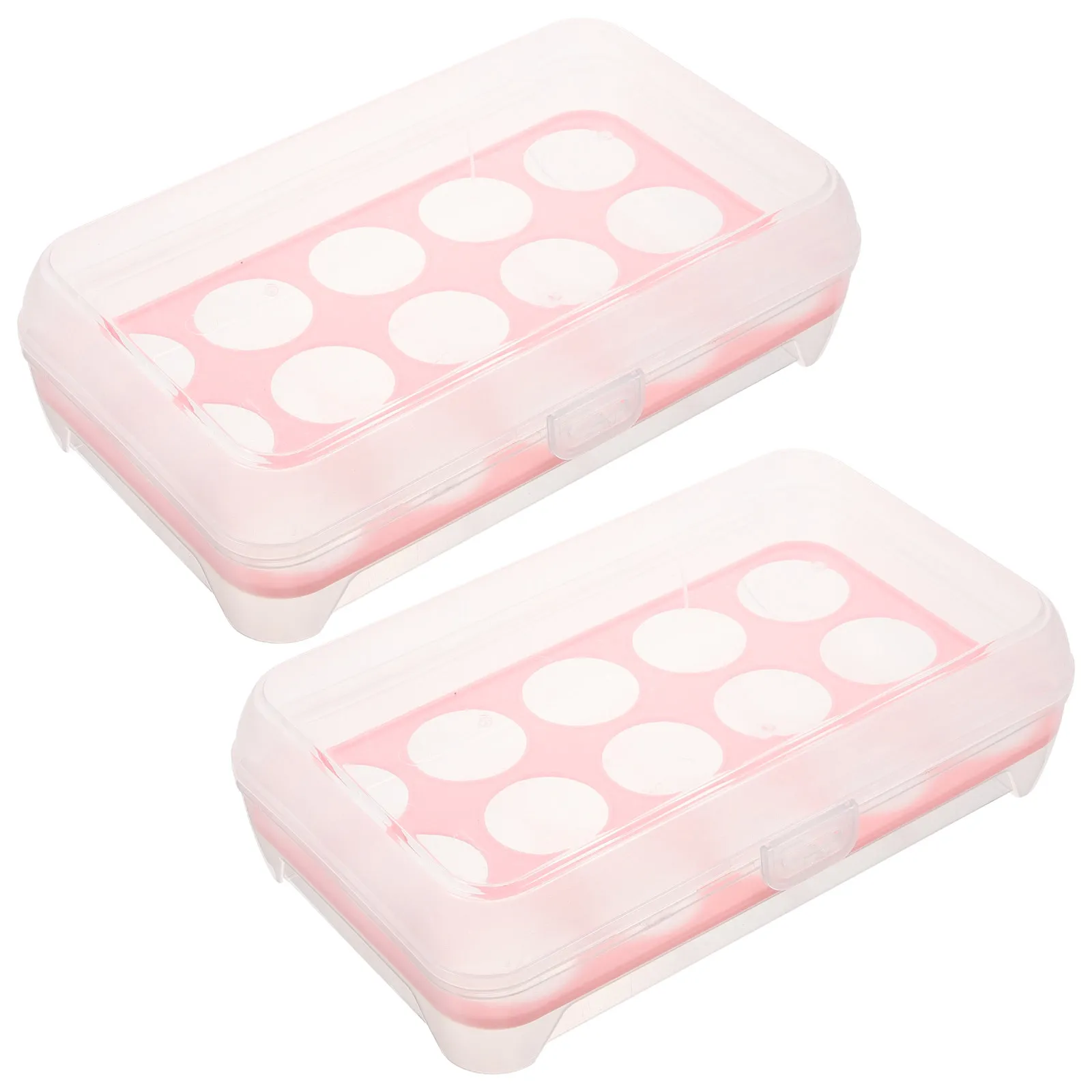 

2Pcs Egg Storage Container with 10 Compartment Freshness Preserving Tray Compact Organizer for Fridge No Egg Slot Needed Red