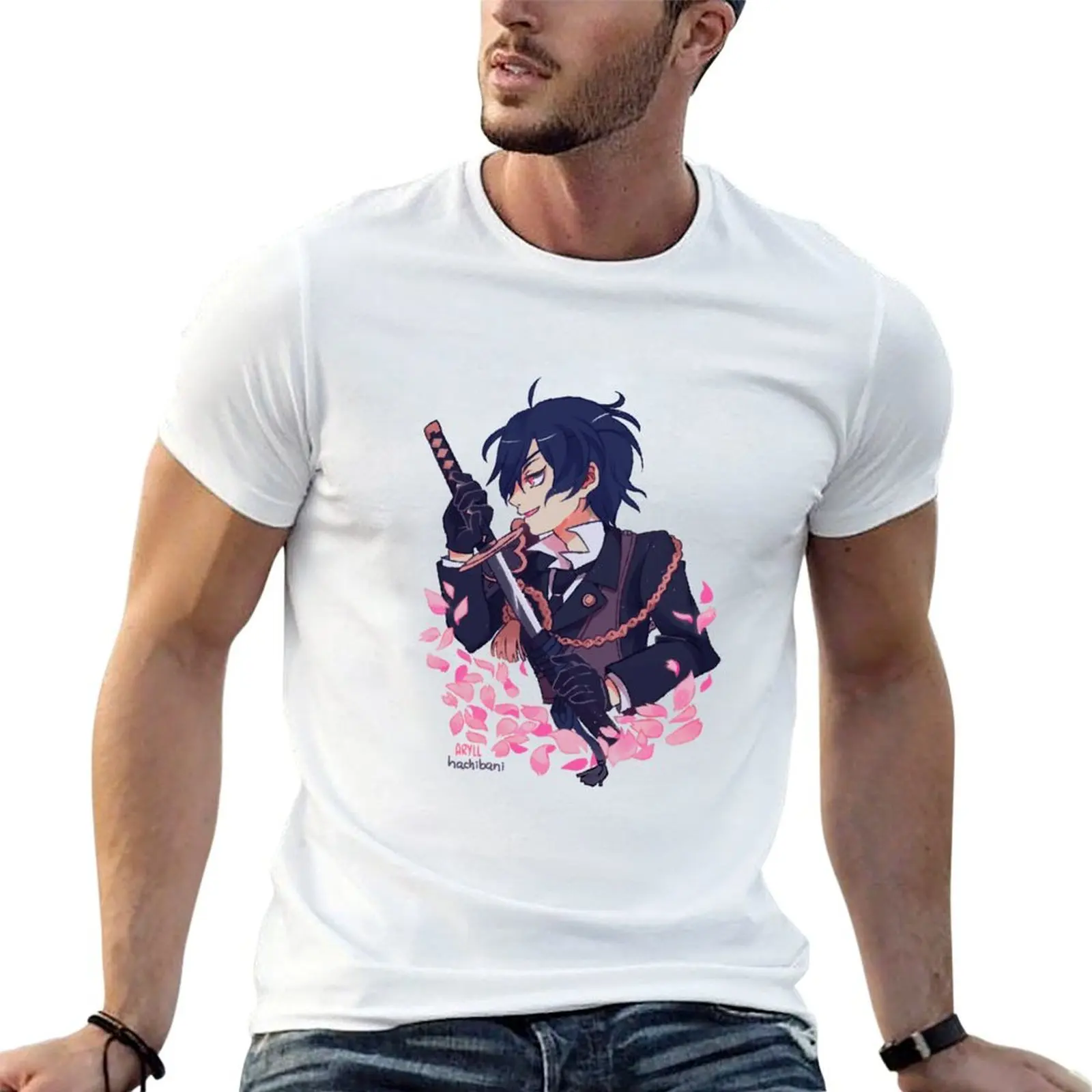 Футболка Shokudaikiri Mitsutada, черные мужские футболки с графическим принтом для мальчиков на заказ