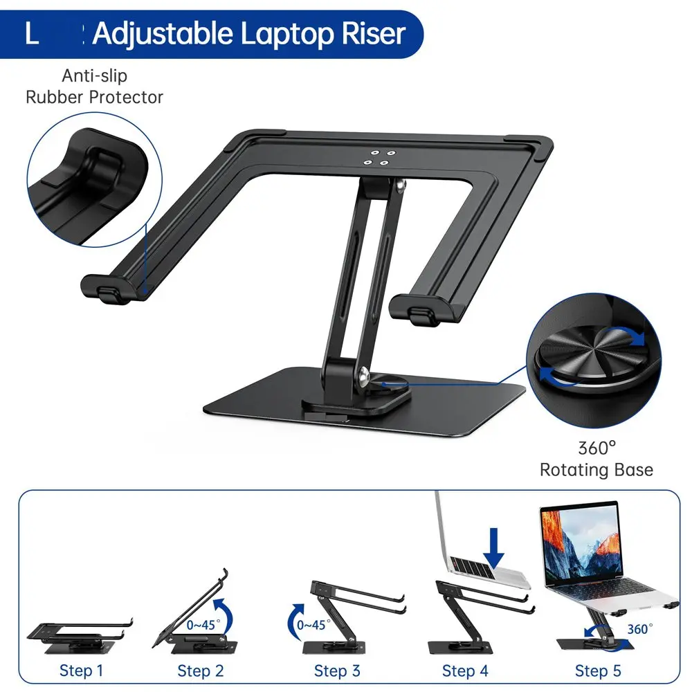 

Multi-Functional Portable Adjustable Notebook Stand Elevatable Gaming Laptop Riser Heat Dissipation Bracket for Neck Protect