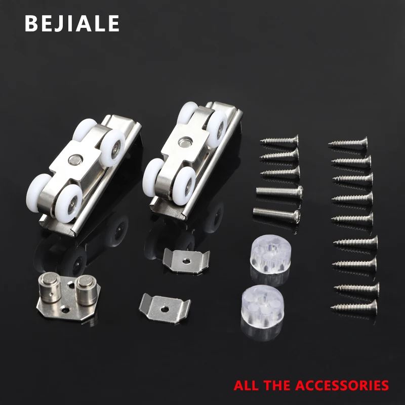 Stainless Steel Hanging Wheel Sliding Door Pulley Wooden Door Sliding Door Bathroom Silent Hanging Rail Glass Door Track