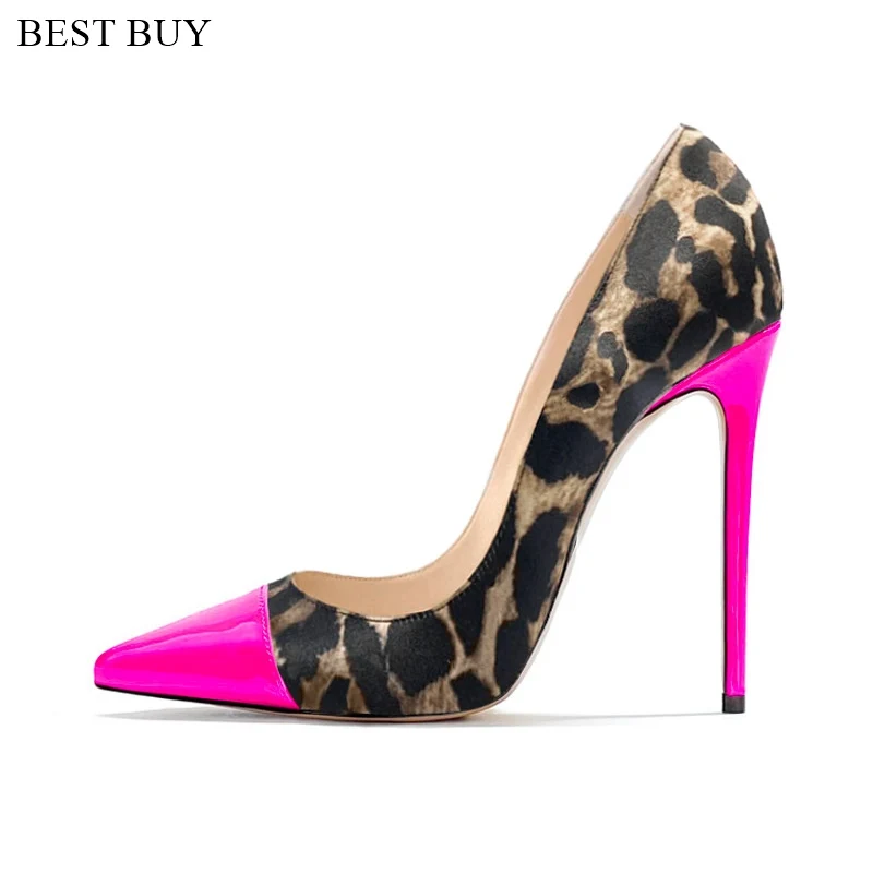 

Star Style Luxury Women High Heel Shoes Brand Pumps Leopard print Pointed Toe Thin Heel 12cm Sexy Wedding Shoes 35-43