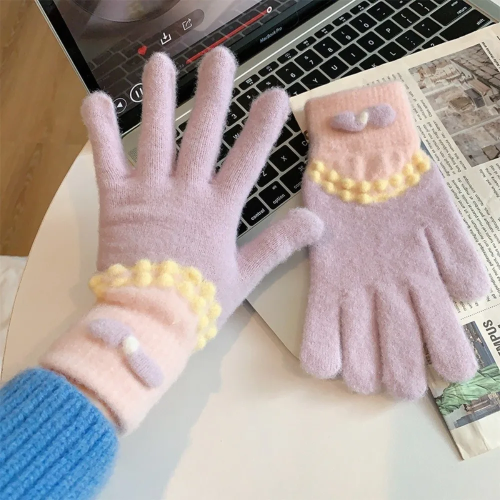 

Useful Soft Full Finger Gloves Windproof Cold Proof Warm Winter Gloves Colorful Driving Skiing Mittens