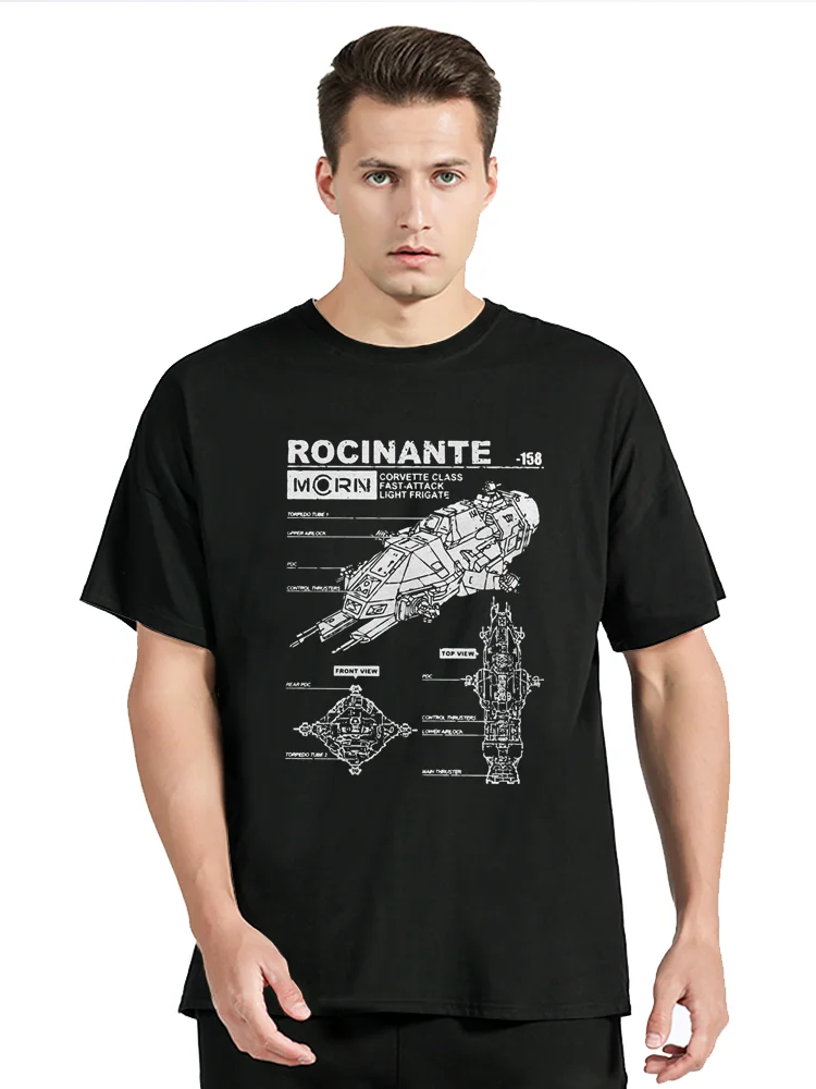 Camiseta Rocinante Specs The Expanse para hombre, de moda Mcrn Camisa estampada, Harajuku, Manga de algodón, ropa de gran tamaño