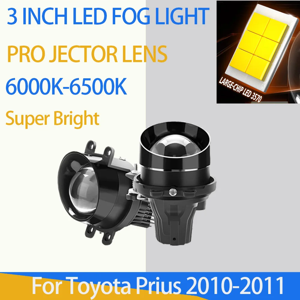 

LED Car Fog Projector Bi-Lens For Toyota Prius 2010-2011 Fog Lights 3-inch Led Headlights Bulbs Fog Lamps 90W Auto Headlamps