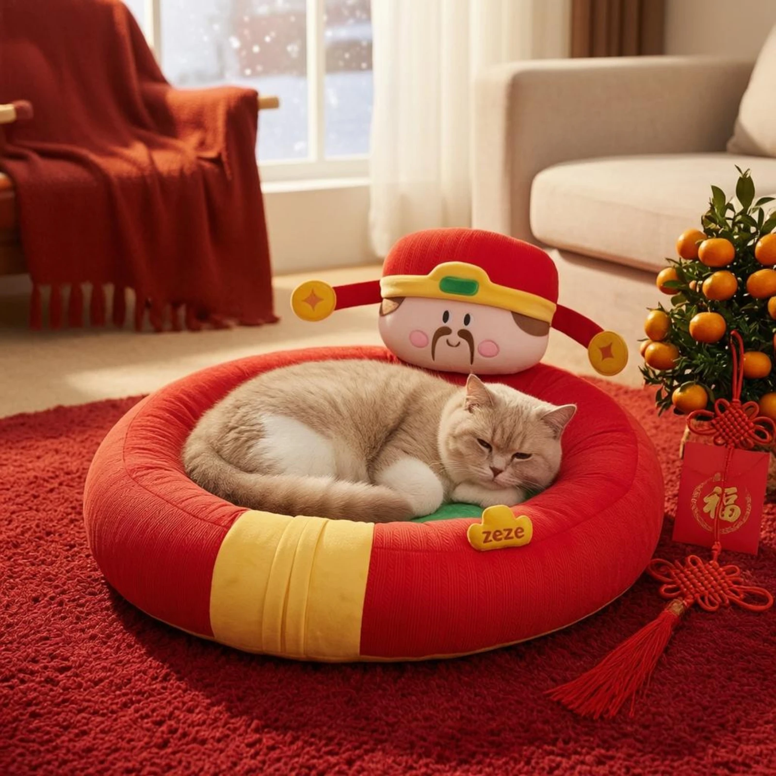 Winter Pet Bed Festive Pet Bedding