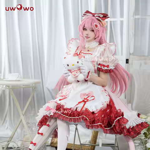 LAST BATCH UWOWO Game Arknights Goldenglow Susie Party in the Garden Cosplay Costume with Bow Maid dress Pink Halloween costume