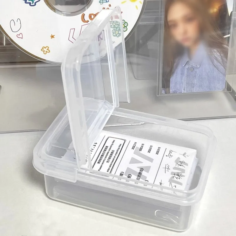 INS Sticker Storage Box Mini InsIdol Card Holder Classification Box Film Organizer Box With Lid Transparent Sticker Stationery