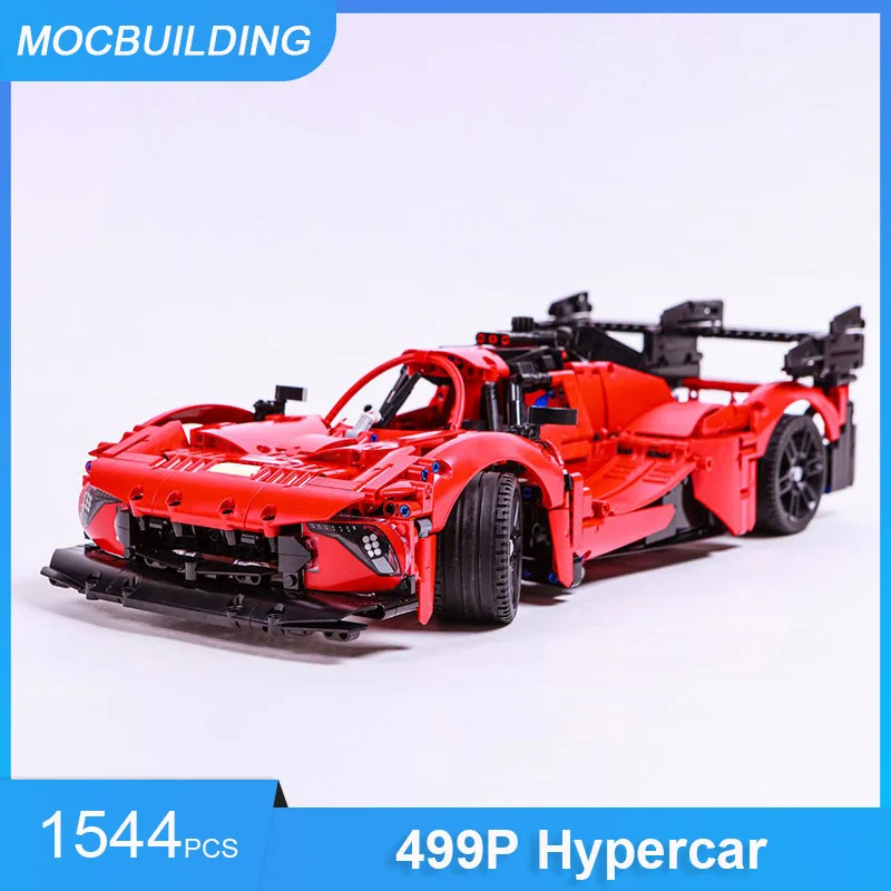 MOC Bouwstenen Racetrucks & Hypercar Model DIY Monteer Bakstenen Transportvoertuig Collectie Display Kerstspeelgoed Geschenken