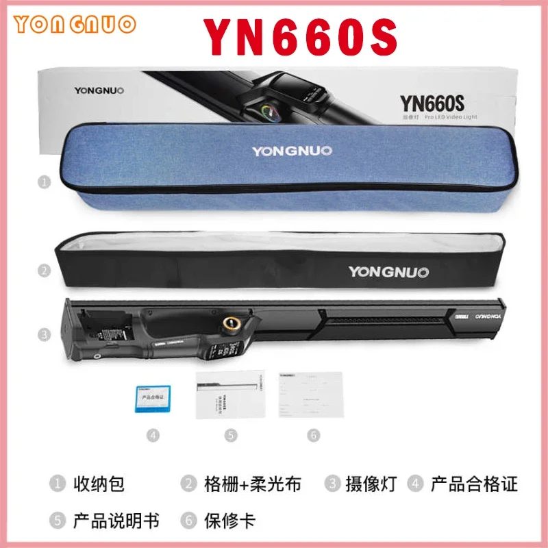 YONGNUO-YN660SハンドヘルドLEDビデオライト,タッチランプ,2色,3200-5600k,アプリリモコン,写真照明,新製品