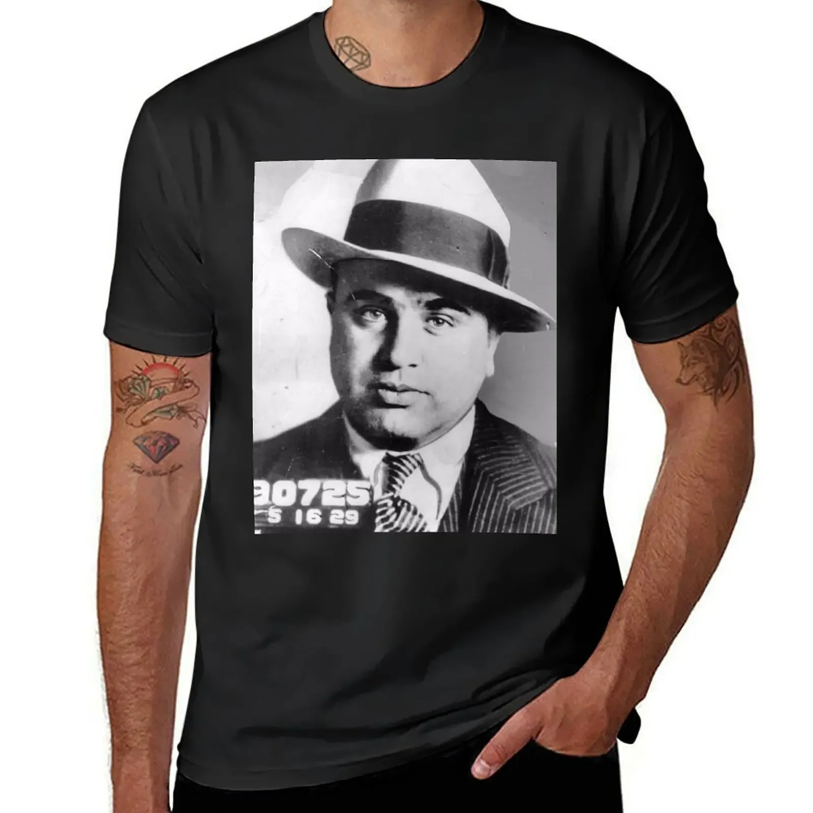 Al Capone Mug Shot T-Shirt anime stuff sports fans plain black t shirts men