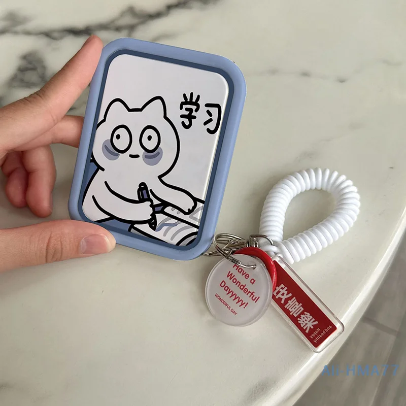 Cartoon Pattern Mini Folding Makeup Mirror Originality Pattern Portable Makeup Tool For Women Girls Mini Handheld Makeup Mirror