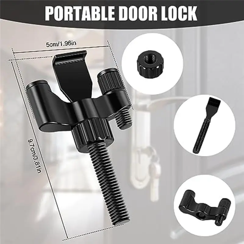 ABJI-2Pcs Hotel Door Locks Zinc Alloy Security Door Lock For Travelers, Sturdy Safety For Hotel Room Door view 6