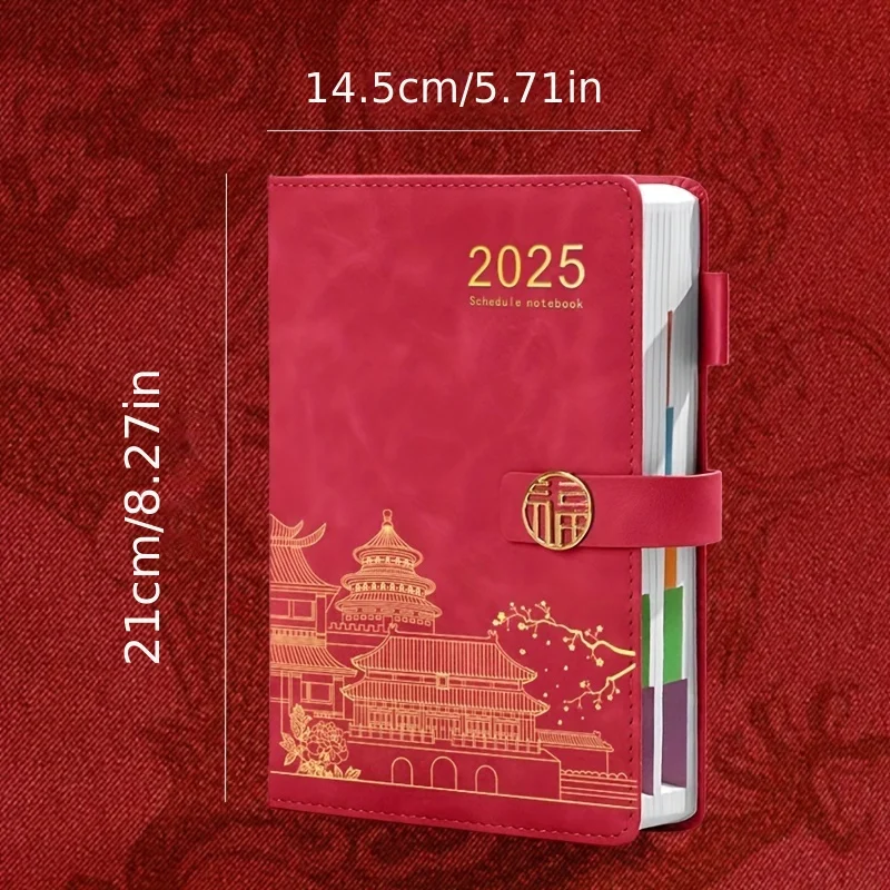 [New Product promotion] 2025 national tide notebook thickened schedule with buckle leather face learning notepad wholesale