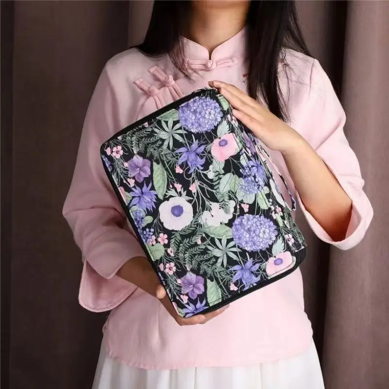 Bolsa de lápices con flores de colores para estudiantes, estuche multifuncional de gran capacidad con 200 agujeros para dibujo creativo