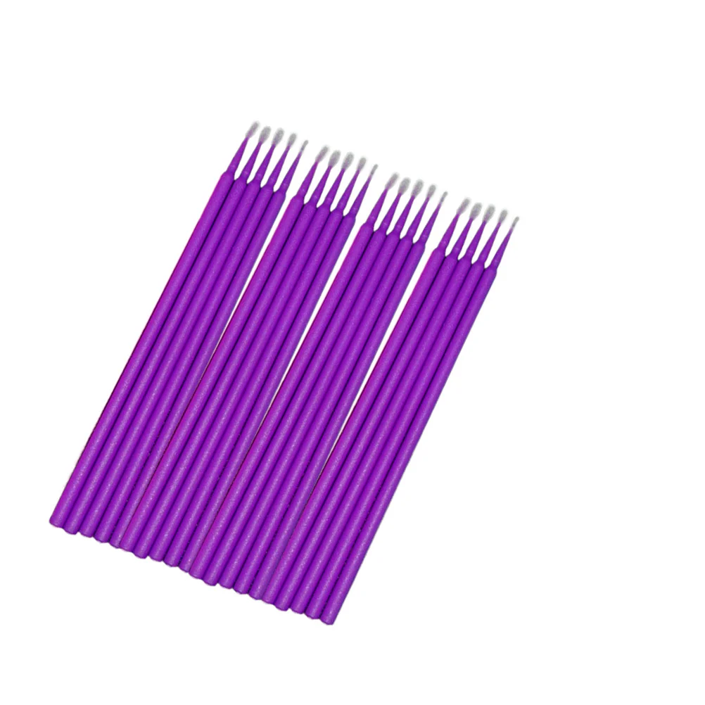 100 escovas descartáveis do micro aplicador dos pces cotonetes de algodão das cílios dicas sanitárias limpas para a aplicação da precisão em difícil de alcance