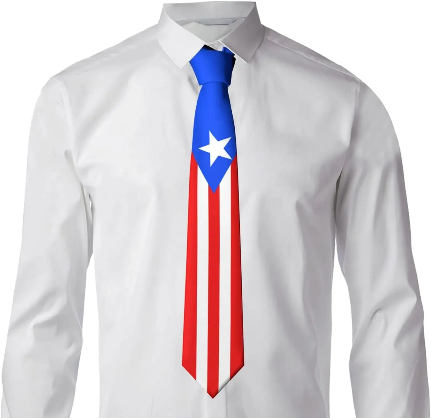 Puerto Rico Flag 5 Striped Necktie Men'S Neck Ties Mens Party Business Neckties Soft Skil Tie