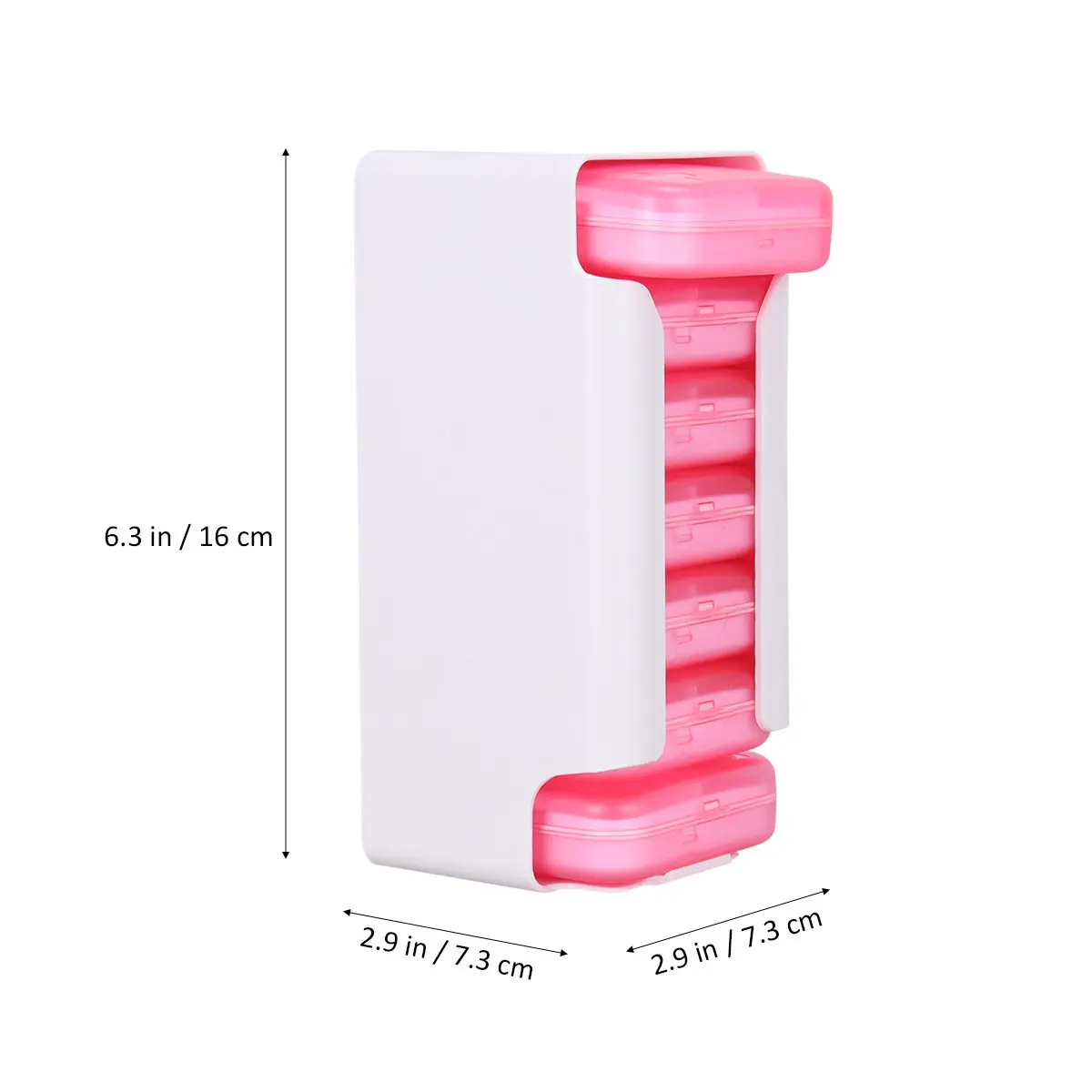 1Set Portable Travel Pill Box 28 Compartments 7 Layers Storage Drawer Style Dustproof Medicine Organizer Container Pink