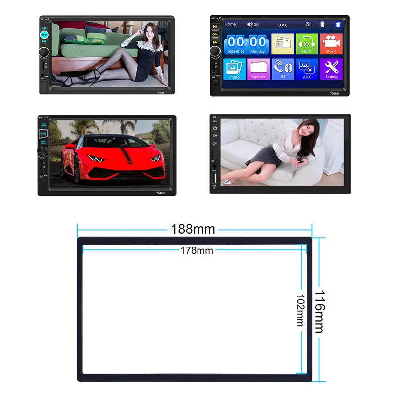 7inch Car Multimedia Player Universal Frame 2 Din Car Radio Frame for 7 Inch Nissian Toyota Autoradio 2din Car Accessories