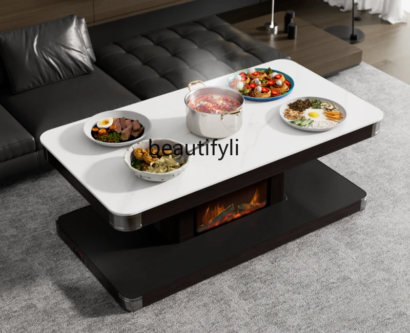 Electric heating table roasting table household lifting heating coffee table living room roasting stove