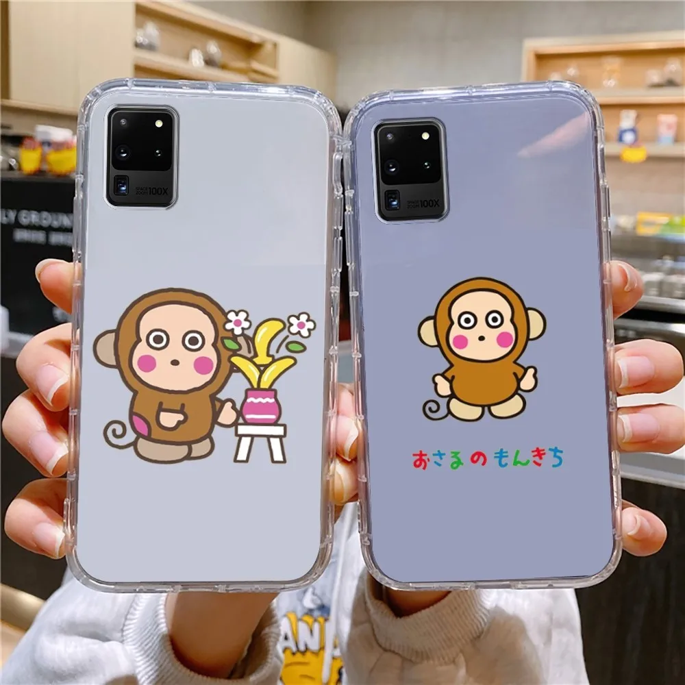 S-Sanrio M-Monkichi Phone Case For Samsung Galaxy A52 A12 A51 S21 Edge S22ULTRA S23 S20LITE Plus Ultra Transparent Cover